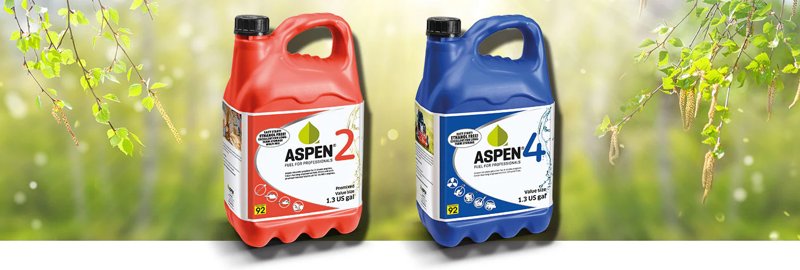 Aspen 2 and Aspen 4 containers against a bright leaf background